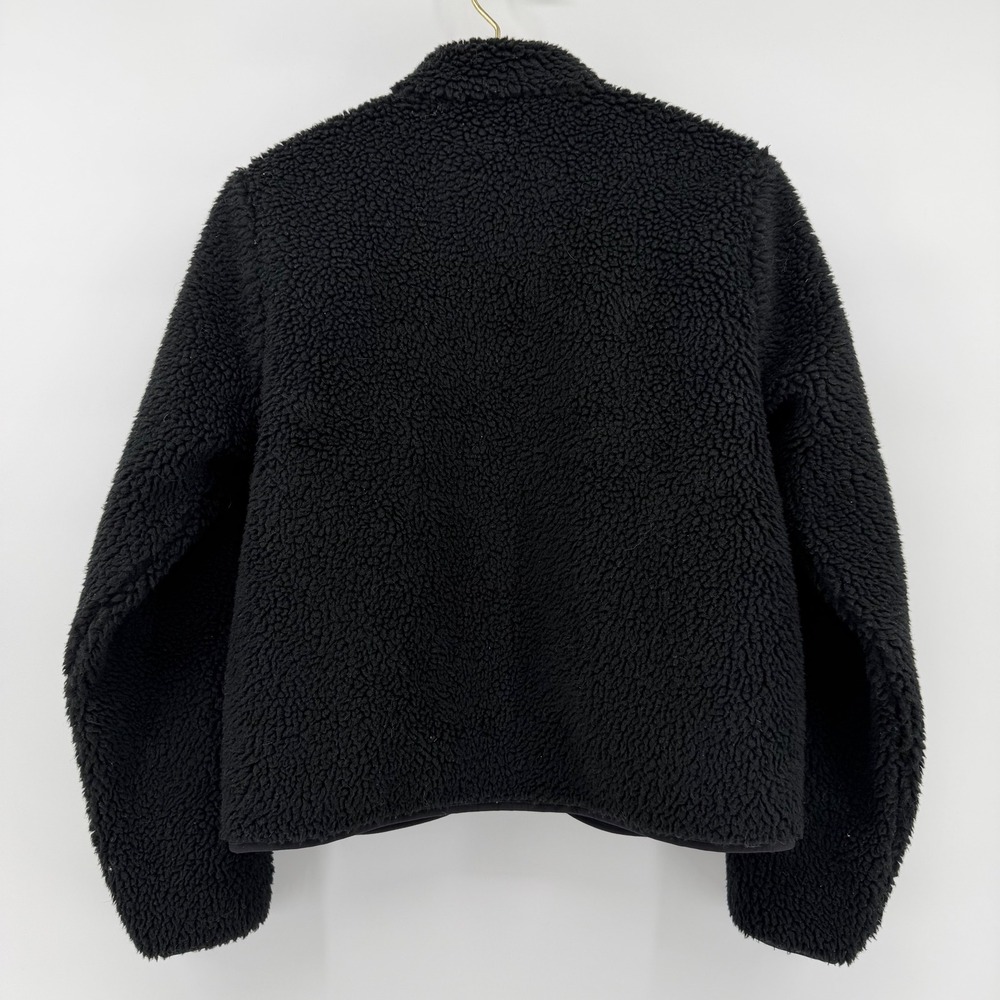 Topo Designs Sherpa Fleece Jacket Full Zip Reversible Black Red Crop Women's M - Picture 5 of 14